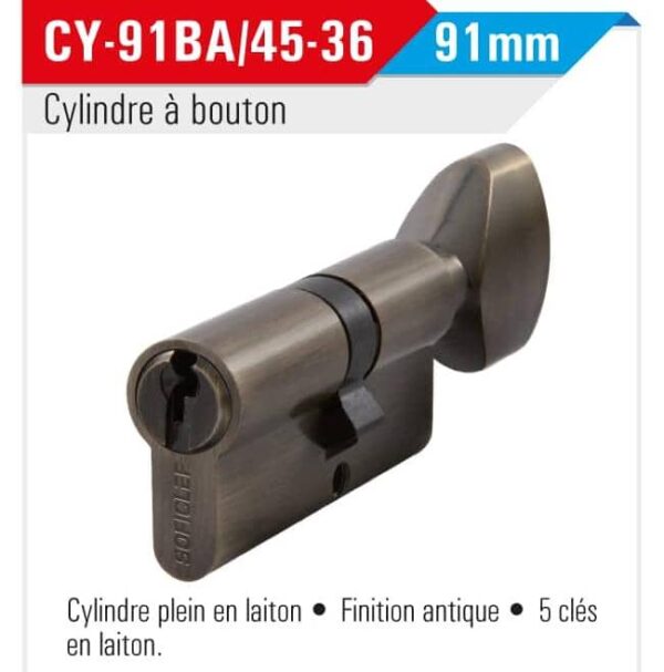 Cylindre a bouton Couleur antique – Image 3