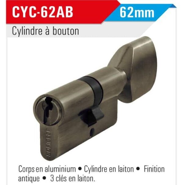 Cylindre a bouton Couleur antique