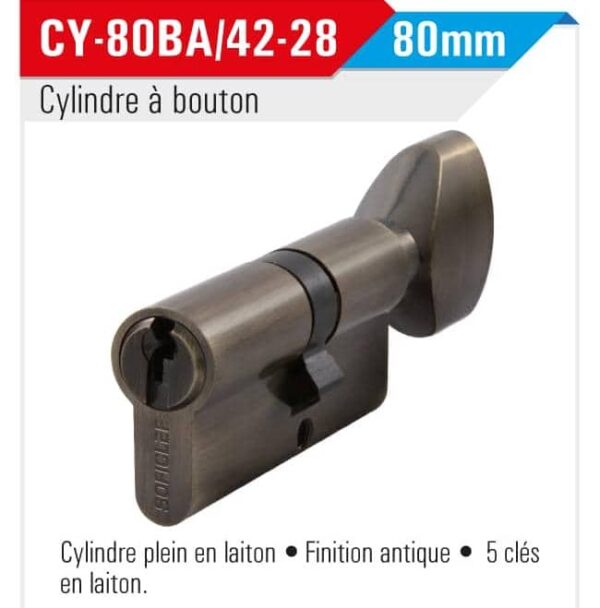 Cylindre a bouton Couleur antique – Image 2