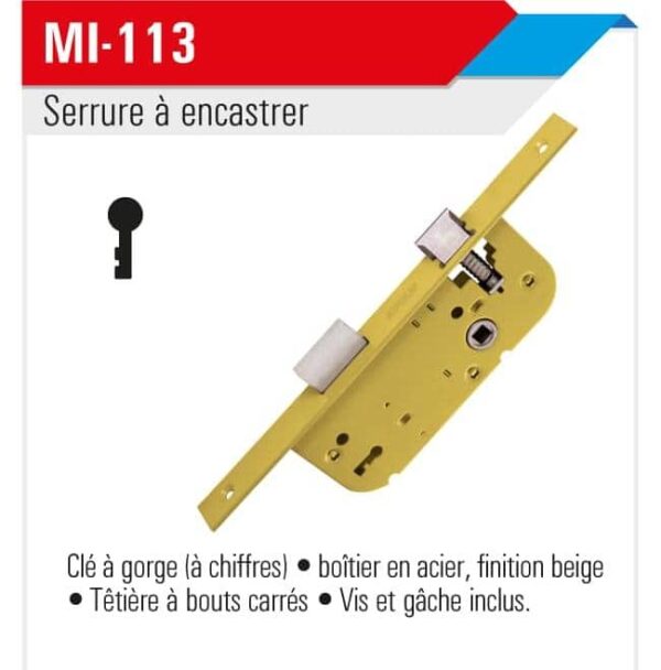 Serrure a encastrer 113/114