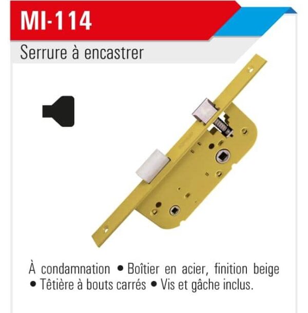 Serrure a encastrer 113/114 – Image 2