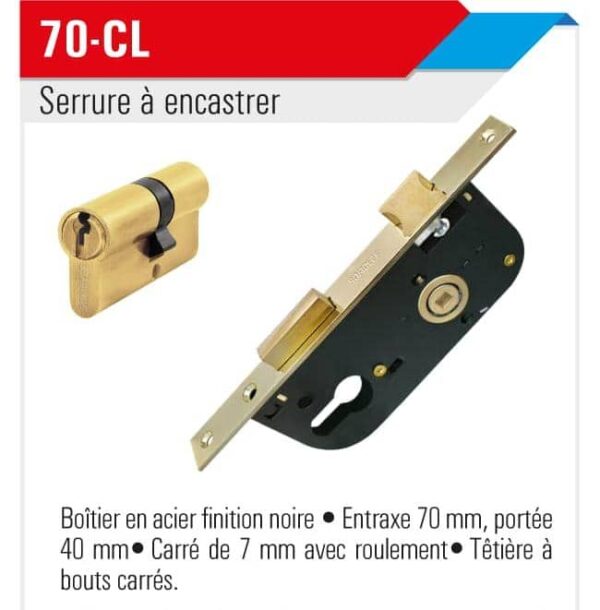 Serrure a encastrer 70