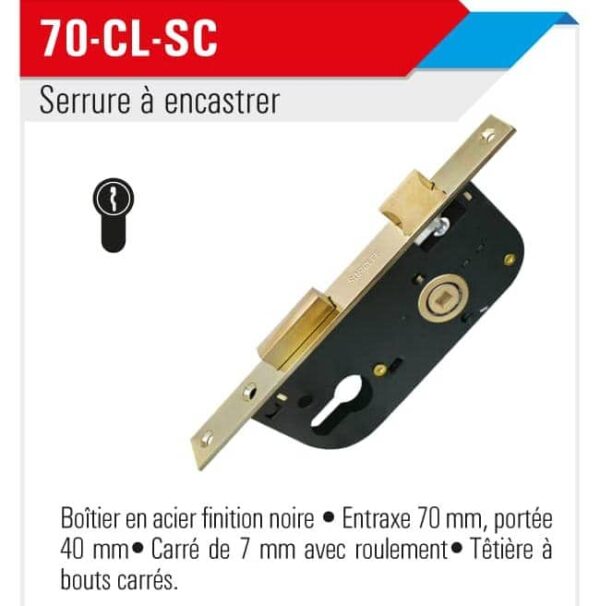 Serrure a encastrer 70 - sc
