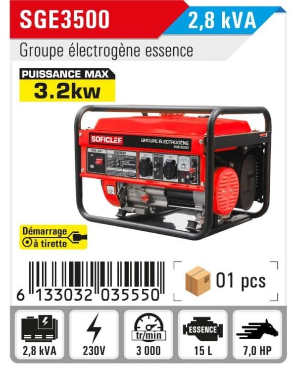 Groupe électrogène 2.8kva soficlef