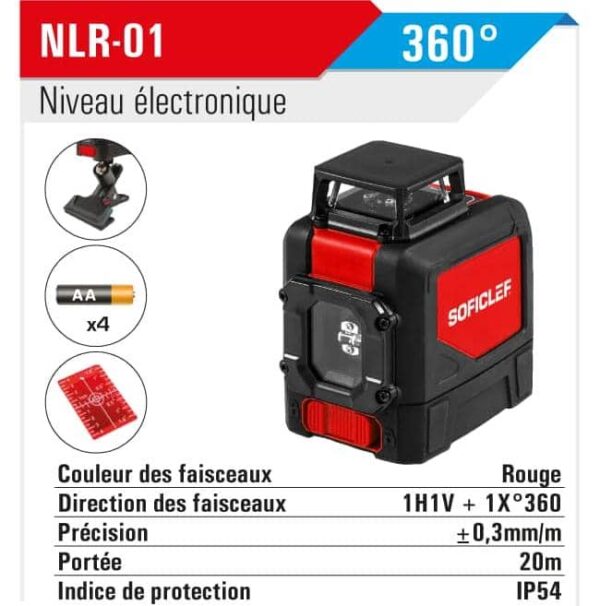 Niveau électronique 5 lignes