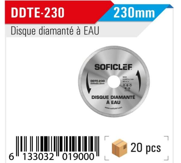 Disque diamanté a eau soficlef 230mm