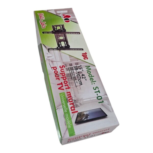 Support tv mural avec réglage d'angle vertical 14-42"
