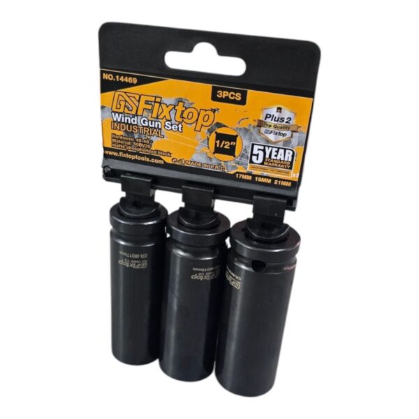 Jeu têtes douille clé a choque 17-19-21 gs fixtop