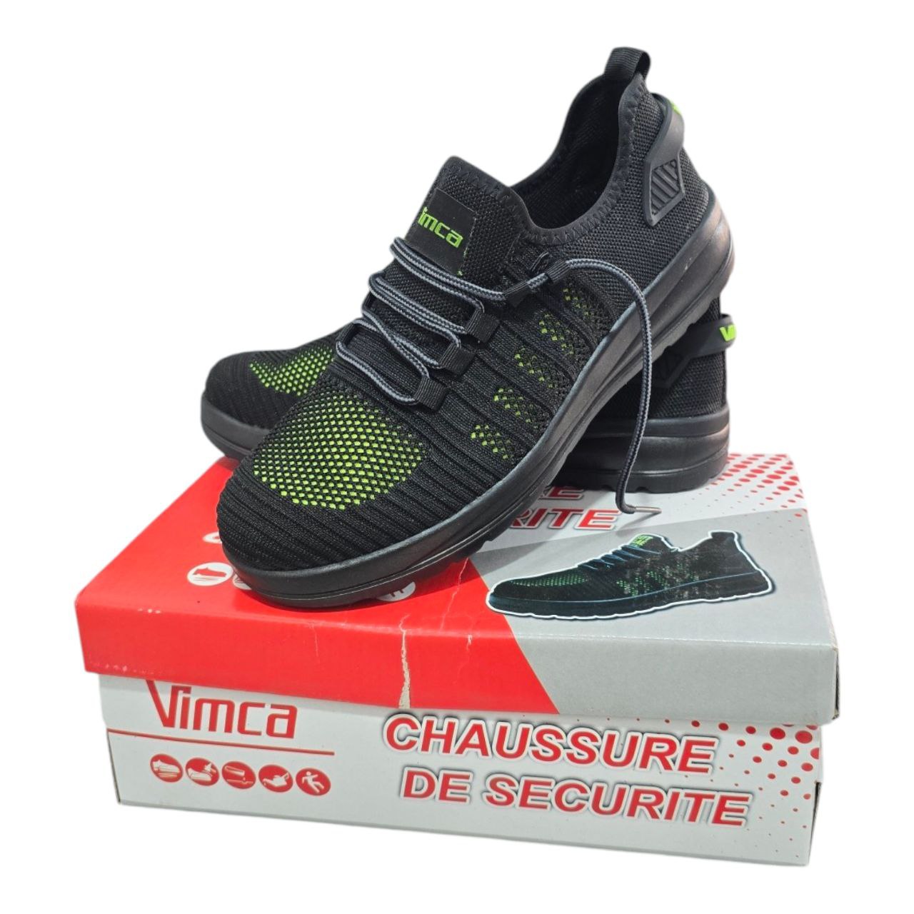 Chaussure de sécurité confortable vert noir vimca