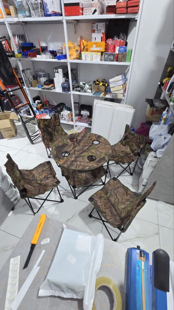 Kit 5 pcs camping table + 4 chaise – Image 3