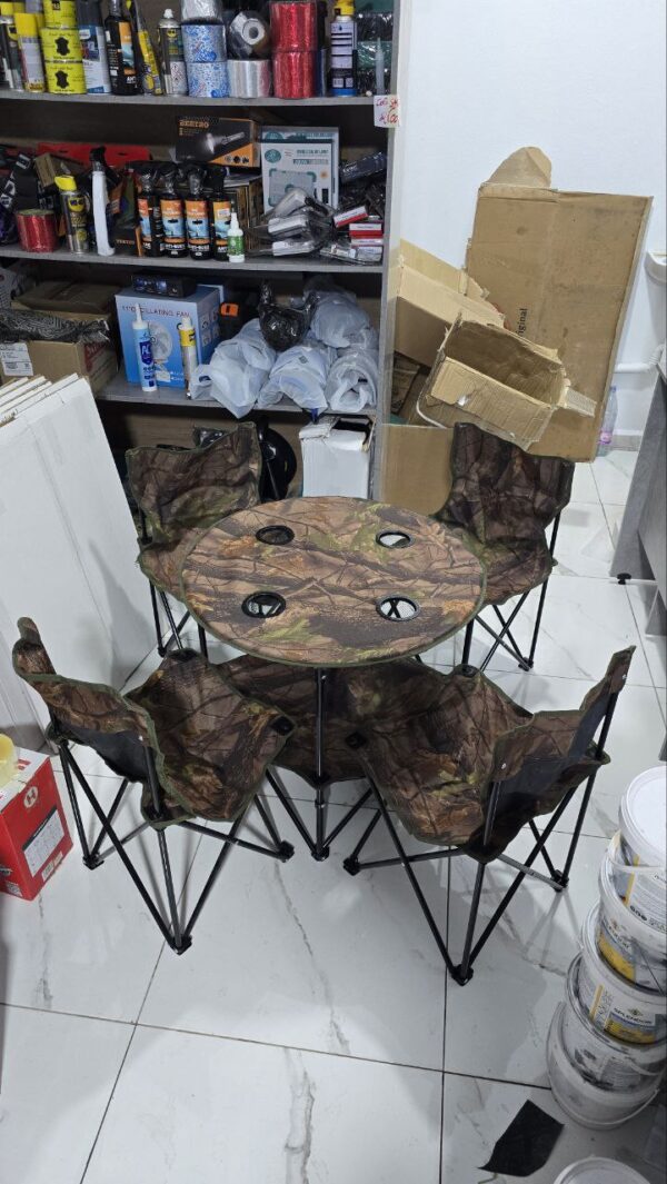 Kit 5 pcs camping table + 4 chaise – Image 4
