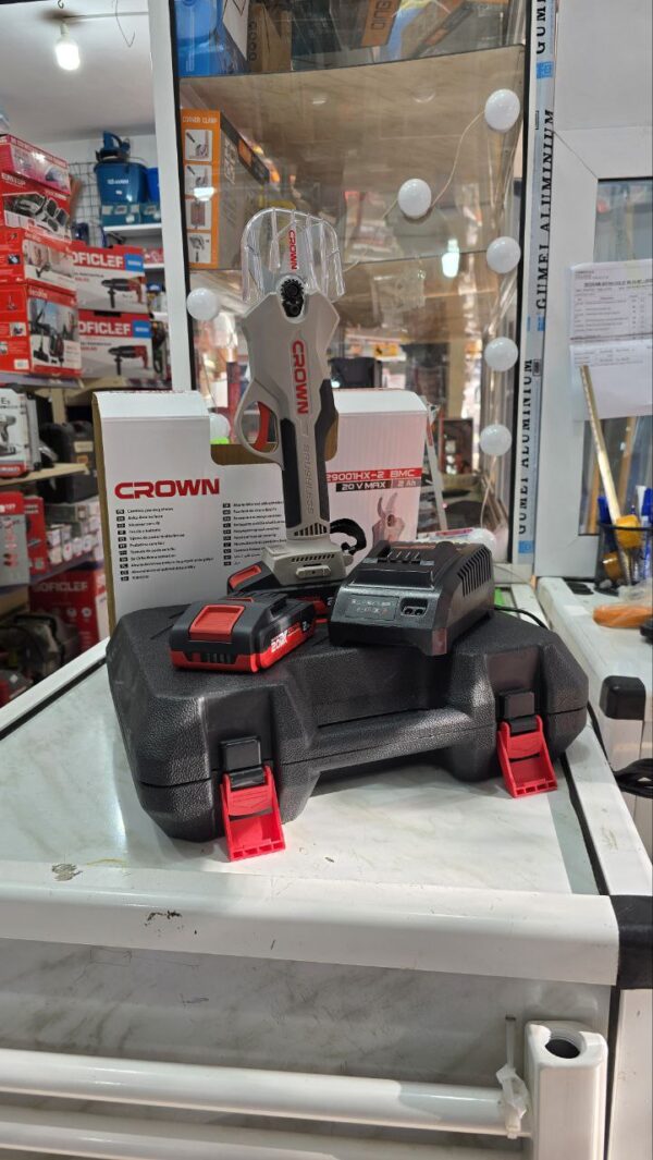 Sécateur électrique rechargeable crown double batteries 20v brushless – Image 3