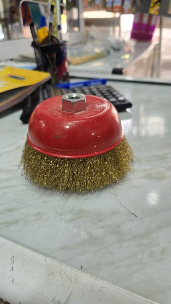 Jeu brosse métallique jaunne fin – Image 3