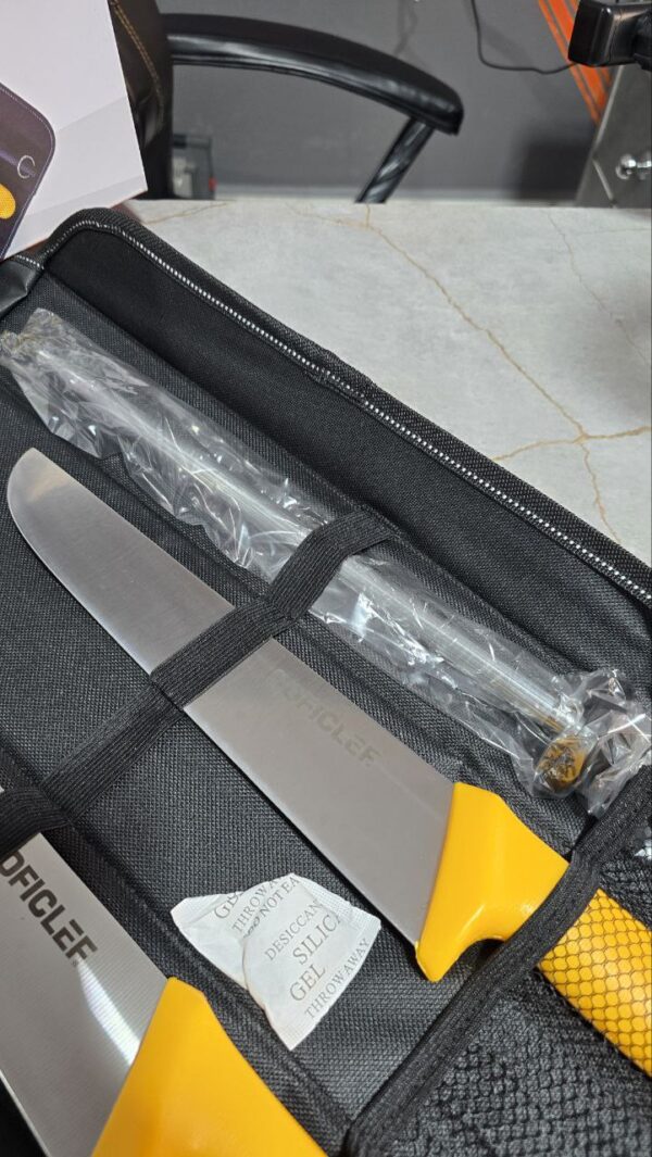 Kit 4 couteaux + aiguisseur carbon soficlef avec pauchette – Image 4