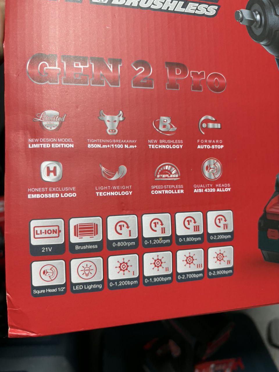 Clé a choque brushless 21v honest pro 800nm et 1100nm – Image 7