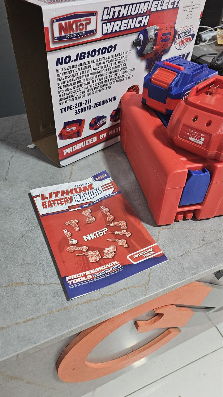 Boulonneuse clé a choque 350nm 2 battries nktop jb101001 – Image 3