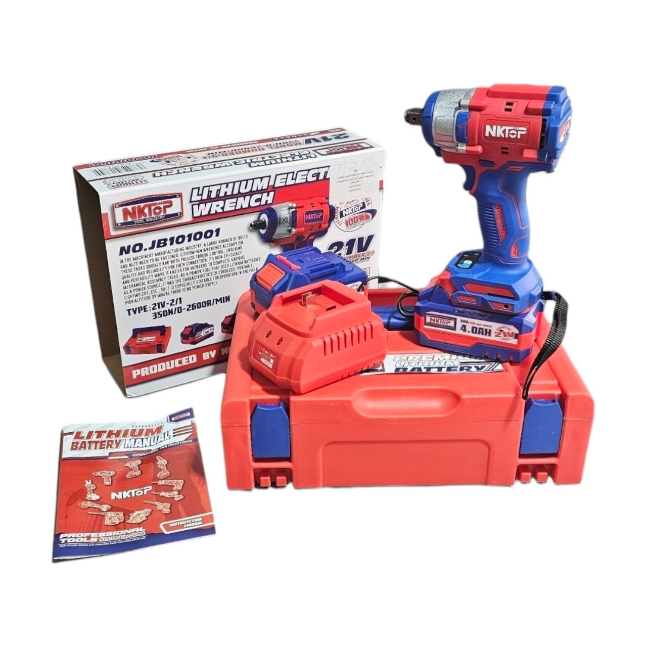 Boulonneuse clé a choque 350nm 2 battries nktop jb101001