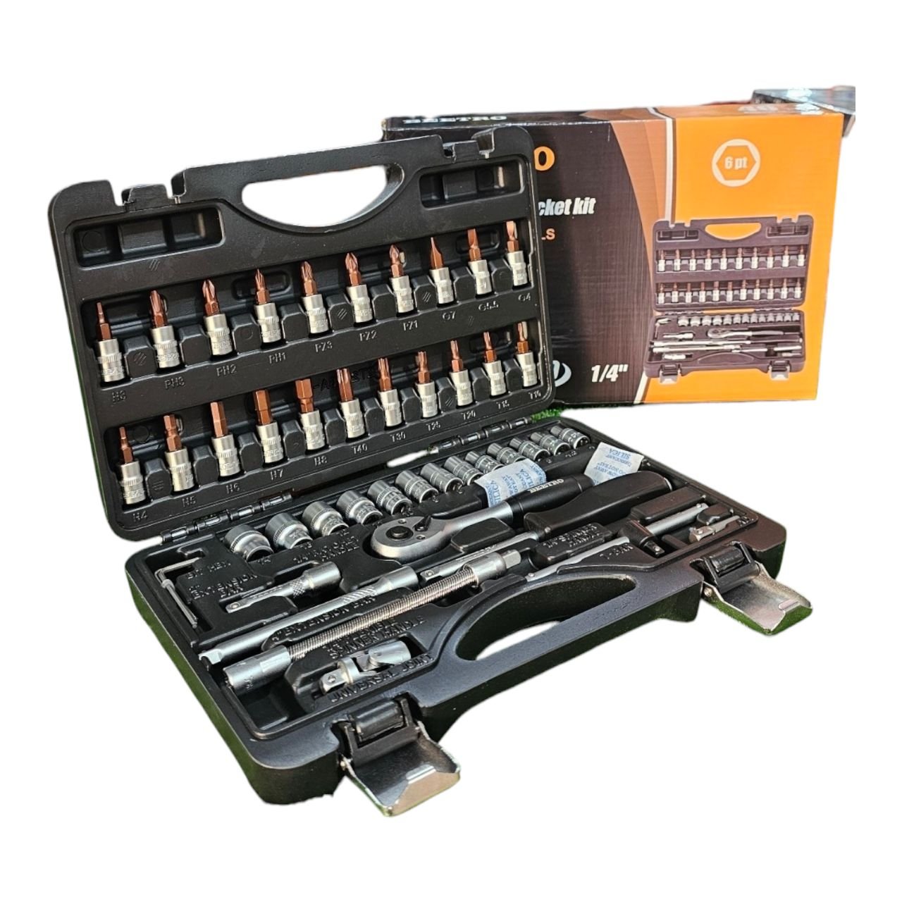 Coffret de douilles et embouts 1/4" (أو Jeu de clés à douille 1/4") tc0758