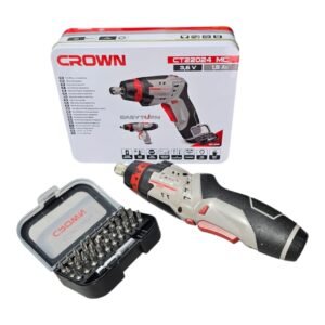 Tournevis sans fil 3.6V avec coffret d'embouts (Marque : CROWN - Modèle : CT22024 MC)