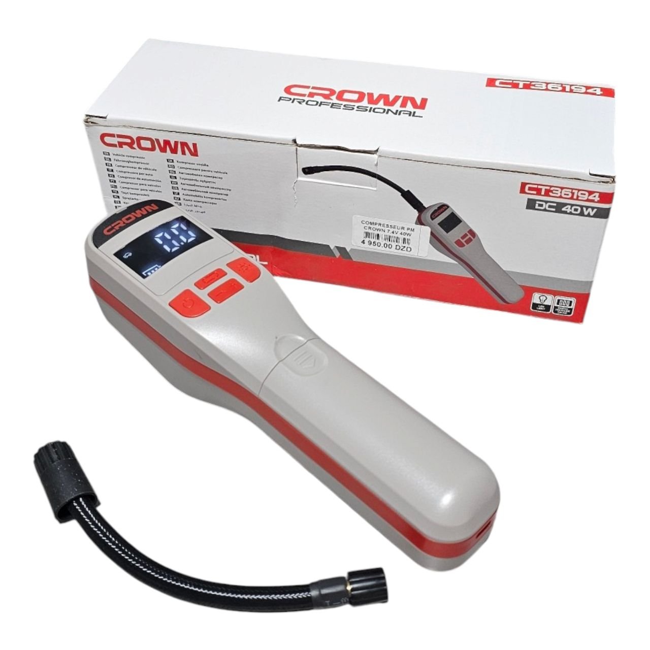 Mini compresseur d'air sans fil CROWN DC 40W (Réf: CT36194)