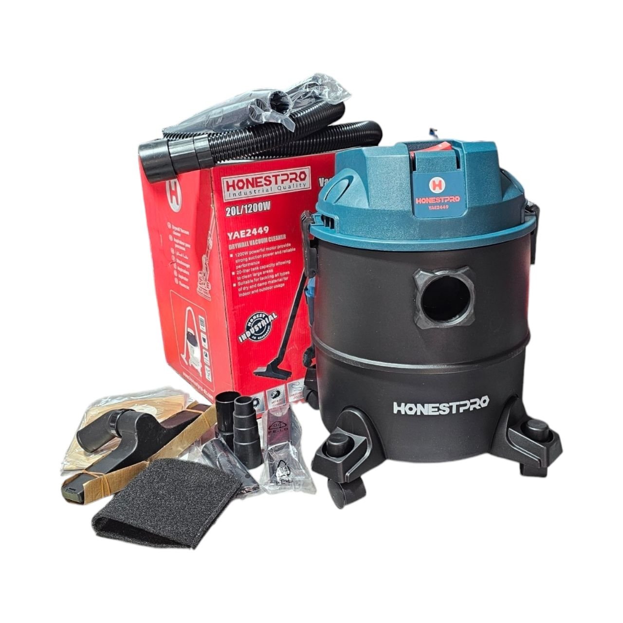 Aspirateur industriel eau et poussière HONESTPRO 20L / 1200W (YAE2449)
